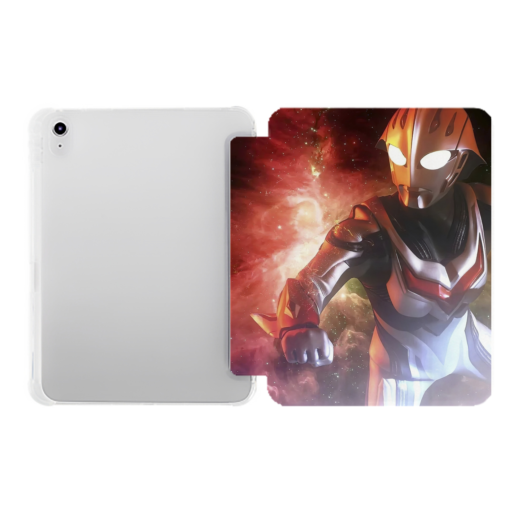 （画像用） ウルトラマン Ultraman IPad ケース ペン収納付き 三つ折りスタンド PUレザー×シリコン 対応機種9.5/10.5/10.9インチ